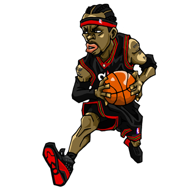 NBA illustration/NBA Caricature（NBA イラスト）Allen Iverson（アレン・アイバーソン）