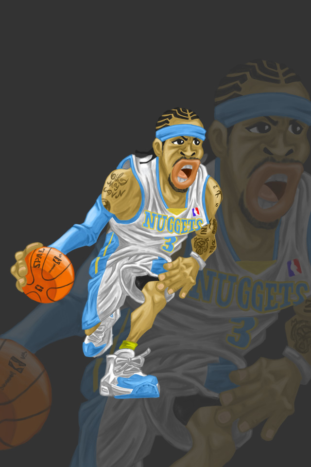 Nbaイラスト バスケイラスト アンストッパブル Nba Illustration Nba Caricature Unstoppable Allen Iverson アレン アイバーソン