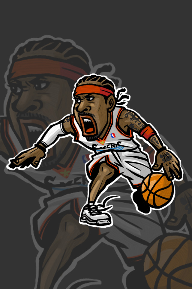 Nbaイラスト バスケイラスト アンストッパブル Nba Illustration Nba Caricature Unstoppable Allen Iverson アレン アイバーソン