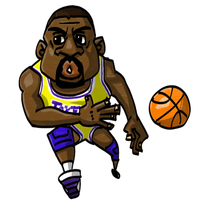 NBA illustration/NBA Caricature（NBA イラスト）Earvin Johnson（アーヴィン・ジョンソン）