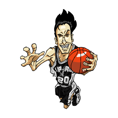 NBA illustration/NBA Caricature（NBA イラスト）Manu Ginobili（マヌ・ジノビリ）