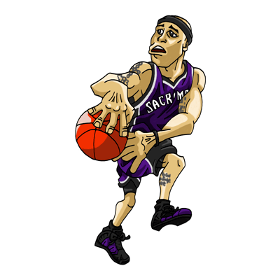 NBA illustration/NBA Caricature（NBA イラスト）Mike Bibby（マイク・ビビー）
