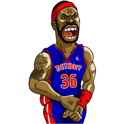 NBA illustration/NBA Caricature（NBA イラスト）Rasheed Wallace（ラシード・ウォーレス）