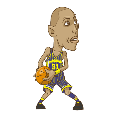 NBA illustration/NBA Caricature（NBA イラスト）Reggie Miller（レジー・ミラー）