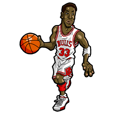 NBA illustration/NBA Caricature（NBA イラスト）Scottie Pippen（スコッティ・ピッペン）