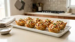 ワンタンの皮が余った日に：OMNIツナの焼きワンタンカップ（混ぜて詰めて10分）